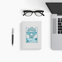 Notebook Journal | A5 Size | 300 GSM Cover, 70 GSM Eco-Friendly Pages | Soft Bound, Ruled/Unruled | Unisex | Personalized | Typography | Vacation | Beach | Everyday | Humorous | Vacation Mode On