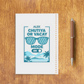 Sketchbook | A5 Size | 140 GSM Paper | Spiral Bound | Unisex | Personalized | Typography | Vacation | Beach | Everyday | Humorous | Vacation Mode On - back - White - mockup 2