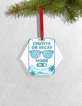 Christmas Ornaments | 3x3 Inch Home Decor | Acrylic | Waterproof, Fade-Proof, Ready to Hang | Unisex | Personalized | Typography | Vacation | Beach | Everyday | Humorous | Vacation Mode On - front_Hexagon - Hexagon - mockup 3