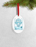 Christmas Ornaments | 3x3 Inch Home Decor | Acrylic | Waterproof, Fade-Proof, Ready to Hang | Unisex | Personalized | Typography | Vacation | Beach | Everyday | Humorous | Vacation Mode On - front_Oval - Oval - mockup 4