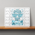 MDF Wooden Puzzle | 6x8 Inch 30 Pieces | Glossy Finish | Durable, Waterproof | Kids & Adults | Personalized | Typography | Vacation | Beach | Everyday | Humorous | Vacation Mode On - front - White - mockup 1