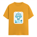 Female Classic Crew T-Shirt | Regular Fit | 180 GSM Bio-Washed Cotton Blend | Pre-Shrunk, Double-Stitched | Women | Personalized | Typography | Vacation | Beach | Everyday | Humorous | Vacation Mode On - front - Golden Yellow - mockup 1