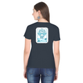 Female Classic Crew T-Shirt | Regular Fit | 180 GSM Bio-Washed Cotton Blend | Pre-Shrunk, Double-Stitched | Women | Personalized | Typography | Vacation | Beach | Everyday | Humorous | Vacation Mode On - back - Navy Blue - mockup 2