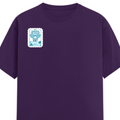 Female Classic Crew T-Shirt | Regular Fit | 180 GSM Bio-Washed Cotton Blend | Pre-Shrunk, Double-Stitched | Women | Personalized | Typography | Vacation | Beach | Everyday | Humorous | Vacation Mode On - right pocket - Purple - mockup 4