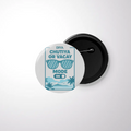 Pin Button Badge | Durable Metal | Glossy Finish | Unisex | Personalized | Typography | Vacation | Beach | Everyday | Humorous | Vacation Mode On - front - White - mockup 1