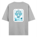 Oversized Classic T-Shirt | Unisex Relaxed Fit | 100% Super-Combed Cotton | Pre-Shrunk, Double-Stitched | Adults | Personalized | Typography | Vacation | Beach | Everyday | Humorous | Vacation Mode On - back - Grey Melange - mockup 2