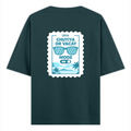Oversized Classic T-Shirt | Unisex Relaxed Fit | 100% Super-Combed Cotton | Pre-Shrunk, Double-Stitched | Adults | Personalized | Typography | Vacation | Beach | Everyday | Humorous | Vacation Mode On - back - Petrol Blue - mockup 2