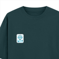 Oversized Classic T-Shirt | Unisex Relaxed Fit | 100% Super-Combed Cotton | Pre-Shrunk, Double-Stitched | Adults | Personalized | Typography | Vacation | Beach | Everyday | Humorous | Vacation Mode On - left pocket - Petrol Blue - mockup 3