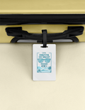 Luggage Tag | Travel Accessory | Acrylic | Durable, Double-Sided, Secure Strap | Unisex | Personalized | Typography | Vacation | Beach | Everyday | Humorous | Vacation Mode On - front - White - mockup 1