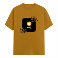 Male Classic Crew T-Shirt | Men's Regular Fit | 180 GSM Bio-Washed Cotton | Pre-Shrunk, Double-Stitched | Personalized | Bold Graphic | Abstract Design | Everyday | Expressive | The Golden N - front - Mustard Yellow - mockup 1