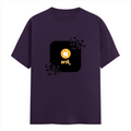 Male Classic Crew T-Shirt | Men's Regular Fit | 180 GSM Bio-Washed Cotton | Pre-Shrunk, Double-Stitched | Personalized | Bold Graphic | Abstract Design | Everyday | Expressive | The Golden N - front - Purple - mockup 1