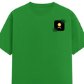 Male Classic Crew T-Shirt | Men's Regular Fit | 180 GSM Bio-Washed Cotton | Pre-Shrunk, Double-Stitched | Personalized | Bold Graphic | Abstract Design | Everyday | Expressive | The Golden N - left pocket - Flag Green - mockup 3