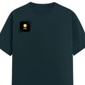 Male Classic Crew T-Shirt | Men's Regular Fit | 180 GSM Bio-Washed Cotton | Pre-Shrunk, Double-Stitched | Personalized | Bold Graphic | Abstract Design | Everyday | Expressive | The Golden N - right pocket - Petrol Blue - mockup 4