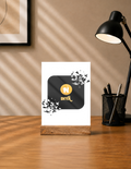 Acrylic Photo Frame with Stand | 5x7 Inch | Acrylic & Wood | UV Printed Tabletop Display | Universal | Personalized | Bold Graphic | Abstract Design | Everyday | Expressive | The Golden N - front - mockup 1