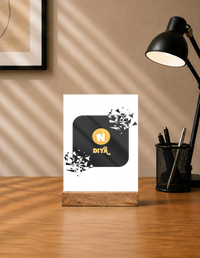 Acrylic Photo Frame with Stand | 5x7 Inch | Acrylic & Wood | UV Printed Tabletop Display | Universal | Personalized | Bold Graphic | Abstract Design | Everyday | Expressive | The Golden N