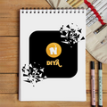 Sketchbook | A5 Size | 140 GSM Paper | Spiral Bound | Unisex | Personalized | Bold Graphic | Abstract Design | Everyday | Expressive | The Golden N - front - White - mockup 1