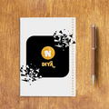 Sketchbook | A5 Size | 140 GSM Paper | Spiral Bound | Unisex | Personalized | Bold Graphic | Abstract Design | Everyday | Expressive | The Golden N - back - White - mockup 2