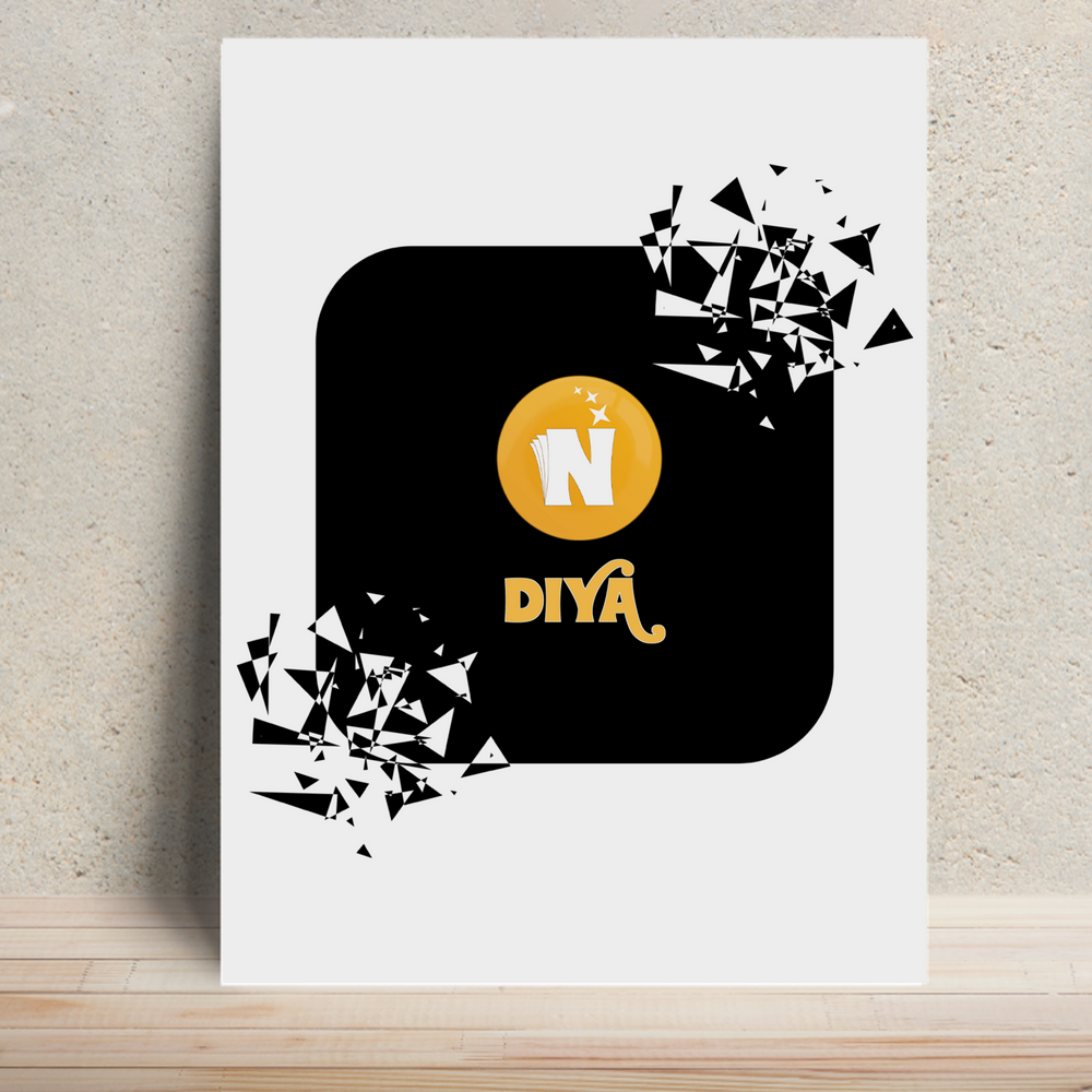 Metal Posters | 8x11.7 & 11.7x15.7 Inches | 1mm Thick Metal | Magnetic Mount | Waterproof | Glossy Finish | Home Decor | Personalized | Bold Graphic | Abstract Design | Everyday | Expressive | The Golden N - front - White - mockup 1