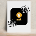Metal Posters | 8x11.7 & 11.7x15.7 Inches | 1mm Thick Metal | Magnetic Mount | Waterproof | Glossy Finish | Home Decor | Personalized | Bold Graphic | Abstract Design | Everyday | Expressive | The Golden N - front - White - mockup 1