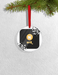 Christmas Ornaments | 3x3 Inch Home Decor | Acrylic | Waterproof, Fade-Proof, Ready to Hang | Unisex | Personalized | Bold Graphic | Abstract Design | Everyday | Expressive | The Golden N - front_Circle - Circle - mockup 1
