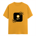 Female Classic Crew T-Shirt | Regular Fit | 180 GSM Bio-Washed Cotton Blend | Pre-Shrunk, Double-Stitched | Women | Personalized | Bold Graphic | Abstract Design | Everyday | Expressive | The Golden N - front - Golden Yellow - mockup 1
