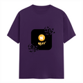 Female Classic Crew T-Shirt | Regular Fit | 180 GSM Bio-Washed Cotton Blend | Pre-Shrunk, Double-Stitched | Women | Personalized | Bold Graphic | Abstract Design | Everyday | Expressive | The Golden N - front - Purple - mockup 1
