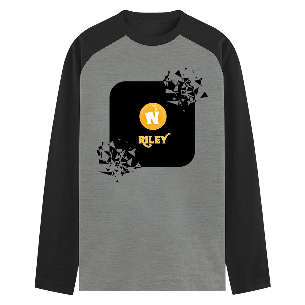 Male Raglan T-Shirt | Men's Regular Fit | 180 GSM Bio-Washed Fabric | Double Stitched, Ribbed Neck | Personalized | Bold Graphic | Abstract Design | Everyday | Expressive | The Golden N - front - mockup 1