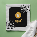 Cloth Napkin | Standard Dining Size | 100% Polyester | Soft, Durable, Hemmed | Unisex | Personalized | Bold Graphic | Abstract Design | Everyday | Expressive | The Golden N - front - White - mockup 1