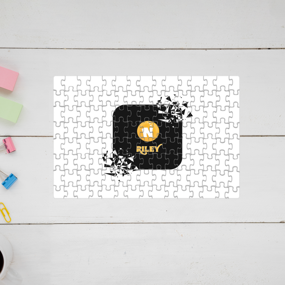 Jigsaw Puzzle | 120 Pieces A4 Size | Recycled Paper Semi-Glossy Finish | Fade-Proof Engaging Entertainment | Unisex | Personalized | Bold Graphic | Abstract Design | Everyday | Expressive | The Golden N - front - mockup 1