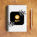 A5 Notepad | 120 Pages, Ruled/Unruled | 70 GSM Natural Shade Paper, 300 GSM Cover | Wire Bound | Everyday Use | Personalized | Bold Graphic | Abstract Design | Everyday | Expressive | The Golden N - front - White - mockup 1