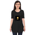 Maternity T-Shirt Dress | Women's Regular Fit | Bio-Washed Cotton Blend | Double-Stitched Comfort | Female | Personalized | Bold Graphic | Abstract Design | Everyday | Expressive | The Golden N - front - Black - mockup 1