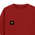 Oversized Classic T-Shirt | Unisex Relaxed Fit | 100% Super-Combed Cotton | Pre-Shrunk, Double-Stitched | Adults | Personalized | Bold Graphic | Abstract Design | Everyday | Expressive | The Golden N - left pocket - Red - mockup 3
