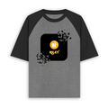 Unisex Oversized Raglan T-Shirt | Relaxed Fit | 180 GSM Bio-Washed Cotton | Two-Tone Design | Soft Comfort | Personalized | Bold Graphic | Abstract Design | Everyday | Expressive | The Golden N - front - mockup 1