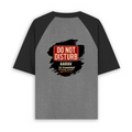 Unisex Oversized Raglan T-Shirt | Relaxed Fit | 180 GSM Bio-Washed Cotton | Two-Tone Design | Soft Comfort | Personalized | Typography | Humor | Everyday | Humorous | Married Life, No Peace - back - mockup 2