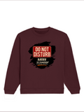 Oversized Sweatshirt | Relaxed Fit Unisex | 90% Cotton 10% Polyester 400 GSM | Pre-Shrunk Drop Shoulder | Unisex | Personalized | Typography | Humor | Everyday | Humorous | Married Life, No Peace - front - Maroon - mockup 1