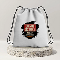 Drawstring Bag | 280 GSM | Durable Cotton | Secure Closure | Unisex | Personalized | Typography | Humor | Everyday | Humorous | Married Life, No Peace
