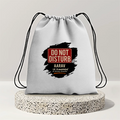 Drawstring Bag | 280 GSM | Durable Cotton | Secure Closure | Unisex | Personalized | Typography | Humor | Everyday | Humorous | Married Life, No Peace - back - mockup 2