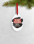 Christmas Ornaments | 3x3 Inch Home Decor | Acrylic | Waterproof, Fade-Proof, Ready to Hang | Unisex | Personalized | Typography | Humor | Everyday | Humorous | Married Life, No Peace - front_Oval - Oval - mockup 4