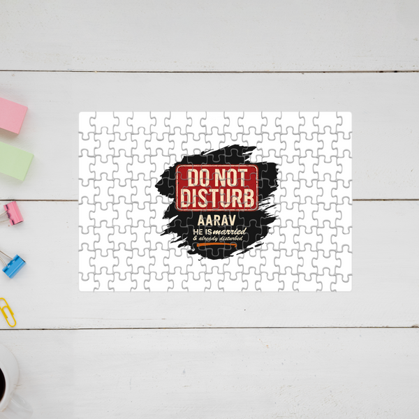 Jigsaw Puzzle | 120 Pieces A4 Size | Recycled Paper Semi-Glossy Finish | Fade-Proof Engaging Entertainment | Unisex | Personalized | Typography | Humor | Everyday | Humorous | Married Life, No Peace