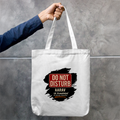 Tote Bag Zipper | Unisex | 100% Cotton Canvas | Zipper Closure, Long Handles | Everyday Use | Personalized | Typography | Humor | Everyday | Humorous | Married Life, No Peace - front - mockup 1
