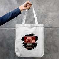 Tote Bag Zipper | Unisex | 100% Cotton Canvas | Zipper Closure, Long Handles | Everyday Use | Personalized | Typography | Humor | Everyday | Humorous | Married Life, No Peace