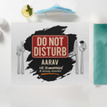 Placemat | Standard Dining | 100% Polyester | Durable, Fade-Proof, Soft | Unisex | Personalized | Typography | Humor | Everyday | Humorous | Married Life, No Peace - front - White - mockup 1