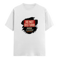 Male Classic Crew T-Shirt | Men's Regular Fit | 180 GSM Bio-Washed Cotton | Pre-Shrunk, Double-Stitched | Personalized | Typography | Humor | Everyday | Humorous | Married Life, No Peace - front - White - mockup 1
