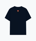 Basic T-Shirt | Unisex Fit XS-2XL | 180 GSM Poly-Cotton Blend | Soft Finish, Durable | Adults | Personalized | Typography | Humor | Everyday | Humorous | Married Life, No Peace - back - Navy melange - mockup 2