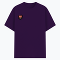 Basic T-Shirt | Unisex Fit XS-2XL | 180 GSM Poly-Cotton Blend | Soft Finish, Durable | Adults | Personalized | Typography | Humor | Everyday | Humorous | Married Life, No Peace - right pocket - Purple - mockup 4