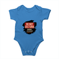 Baby Romper | 0-12 Months | 180 GSM Bio-Washed Cotton | Double-Stitched, Pre-Shrunk | Unisex | Personalized | Typography | Humor | Everyday | Humorous | Married Life, No Peace - front - Orchid Blue - mockup 1