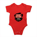 Baby Romper | 0-12 Months | 180 GSM Bio-Washed Cotton | Double-Stitched, Pre-Shrunk | Unisex | Personalized | Typography | Humor | Everyday | Humorous | Married Life, No Peace - front - Red - mockup 1