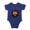 Baby Romper | 0-12 Months | 180 GSM Bio-Washed Cotton | Double-Stitched, Pre-Shrunk | Unisex | Personalized | Typography | Humor | Everyday | Humorous | Married Life, No Peace - front - Royal Blue - mockup 1