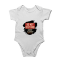 Baby Romper | 0-12 Months | 180 GSM Bio-Washed Cotton | Double-Stitched, Pre-Shrunk | Unisex | Personalized | Typography | Humor | Everyday | Humorous | Married Life, No Peace - front - White - mockup 1