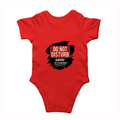 Baby Romper | 0-12 Months | 180 GSM Bio-Washed Cotton | Double-Stitched, Pre-Shrunk | Unisex | Personalized | Typography | Humor | Everyday | Humorous | Married Life, No Peace - back - Red - mockup 2